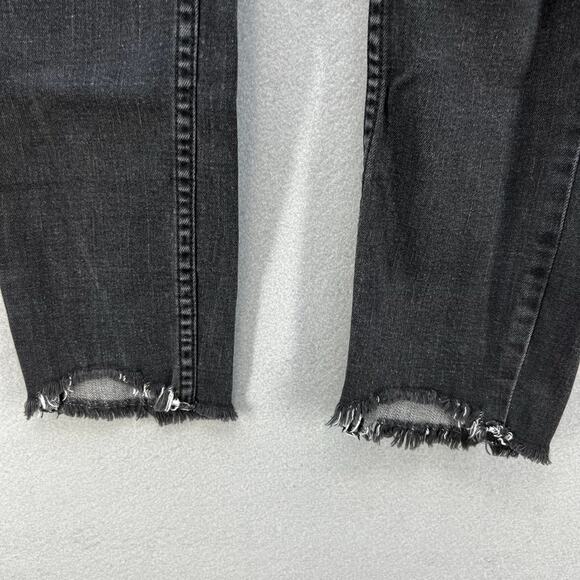 Free People Jeans Women's 27 (4) Black Classic Skinny Raw Hem Preppy Normcore - Picture 5 of 14